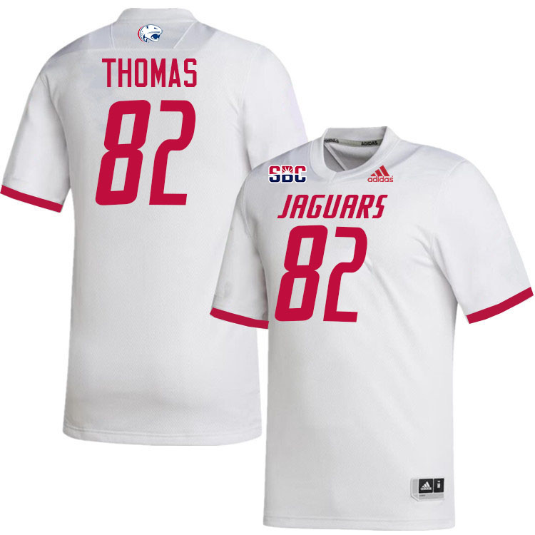 #82 Trent Thomas South Alabama Jaguars Jerseys,College Football Uniforms,Apparels Stitched-White